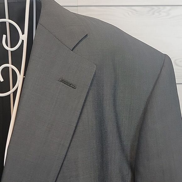 Broletto classic fit suit jacket 100% luxury wool - grey Men's Size 44L - Picture 4 of 14